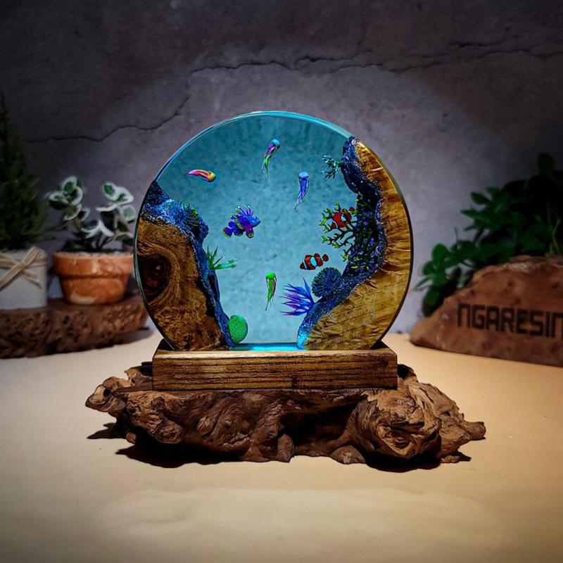 Aquarium Fish Usa - Ocean Aquarium Organism Resin Table Light