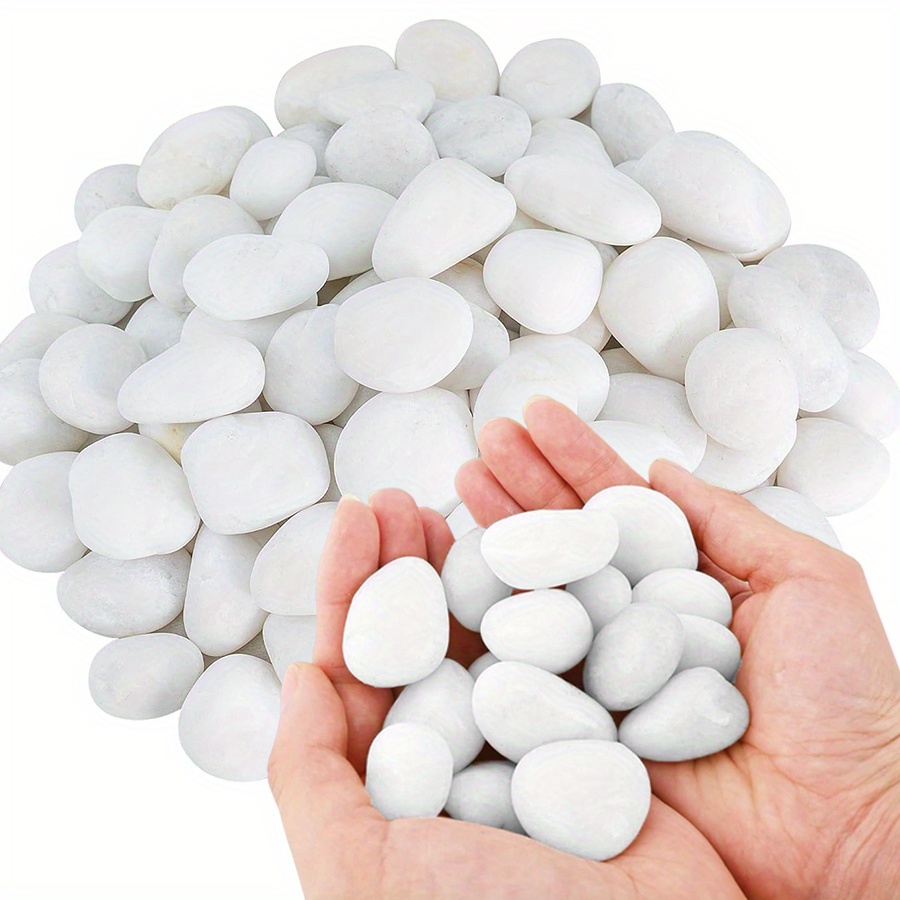 Aquarium Fish Bowl - 200/400g White High Polished Natural Pebbles